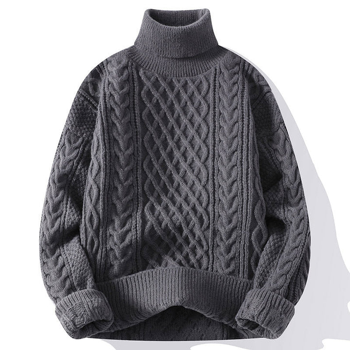 Pull classique homme col roulé, un essentiel de la garde-robe masculine pour affronter l'hiver avec style.