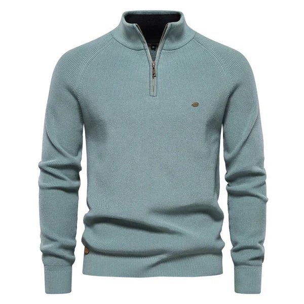Pull homme élégant, motif unique, coupe ajustée. Confort et style assurés.