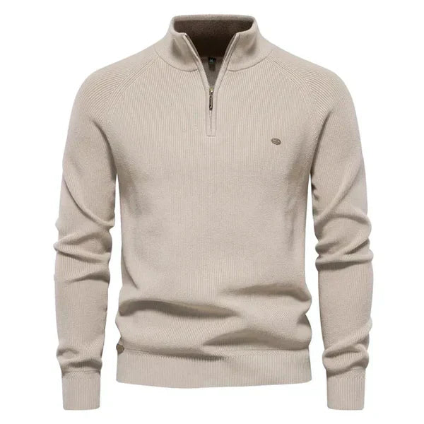 Pull homme élégant, motif unique, coupe ajustée. Confort et style assurés.