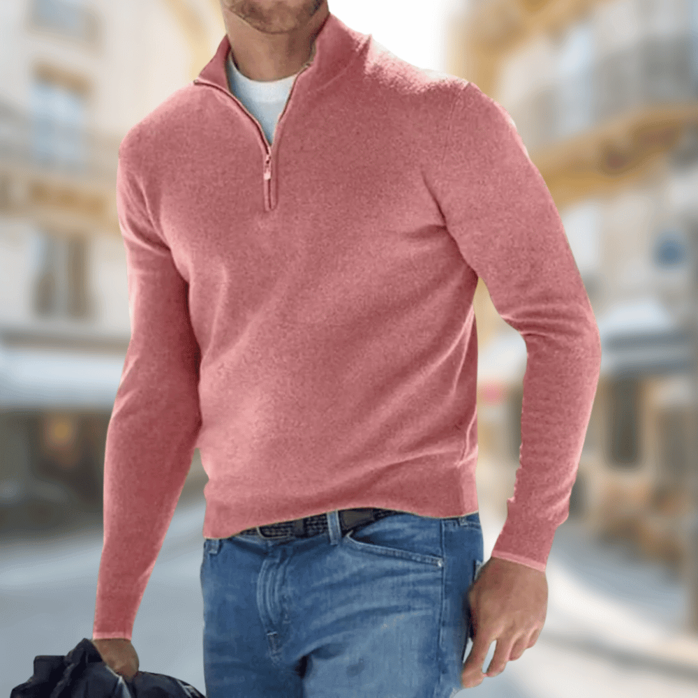 Pull homme décontracté élégant, parfait pour les journées d'automne. Offre confort et un look masculin raffiné.