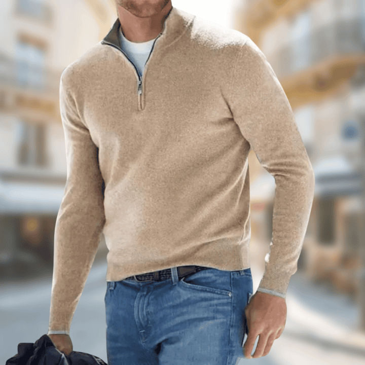 Pull homme moderne pour l'automne, alliant confort et style élégant. Un essentiel polyvalent pour la mode masculine.