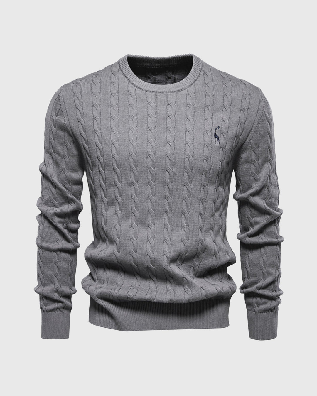 Pull homme à col montant, tricot torsadé vert pour une chaleur douillette.
