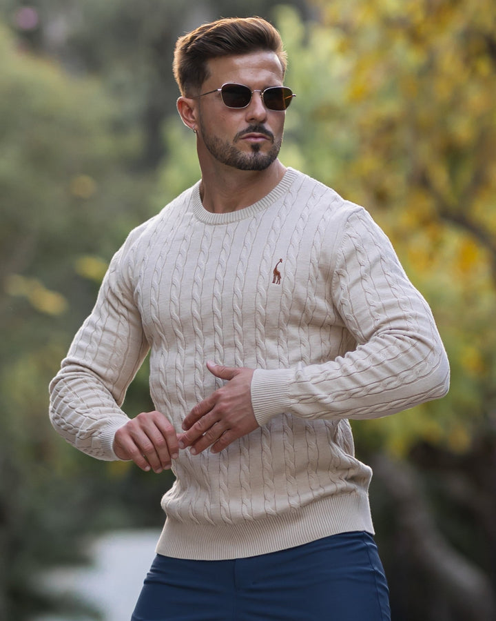 Chandail homme confortable, tricot torsadé aux finitions impeccables et stylées.
