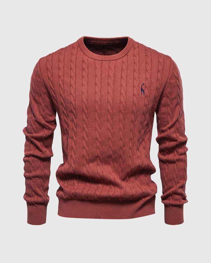 Pull homme à torsades distinctes, un classique revisité pour l'automne.