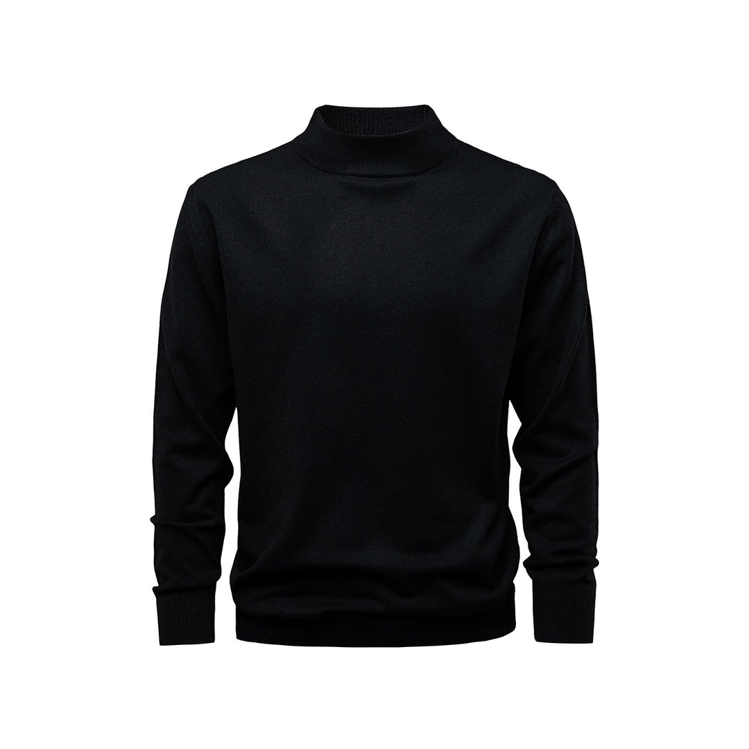 Pull homme basique Lenox à col droit pour une tenue polyvalente, chic ou décontractée, style urbain.