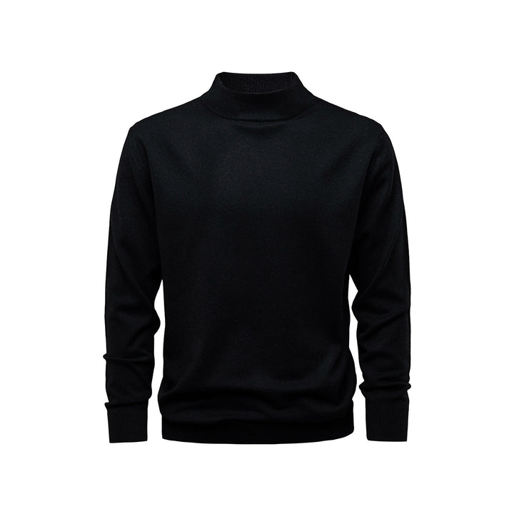 Pull homme basique Lenox à col droit pour une tenue polyvalente, chic ou décontractée, style urbain.