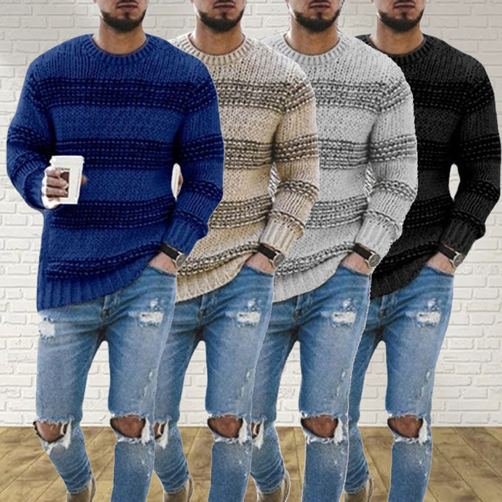 Pull homme moderne, vêtement confortable, idéal pour l'automne et l'hiver, style masculin décontracté.