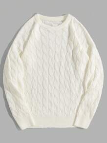 Pull homme torsadé, élégant et confortable.  Modèle classique, toutes saisons.