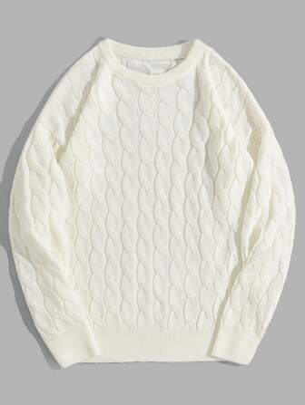 Pull homme torsadé, élégant et confortable.  Modèle classique, toutes saisons.