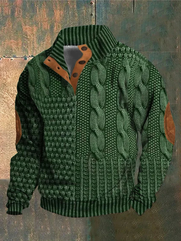Pull homme confortable et douillet, tricoté chaud, parfait pour les journées froides d'hiver. Vêtement masculin.