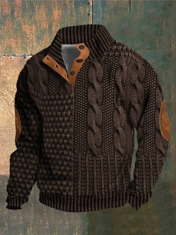 Pull homme tricoté chaud et élégant pour l'hiver, coupe régulière, essentiel de la mode masculine confortable.