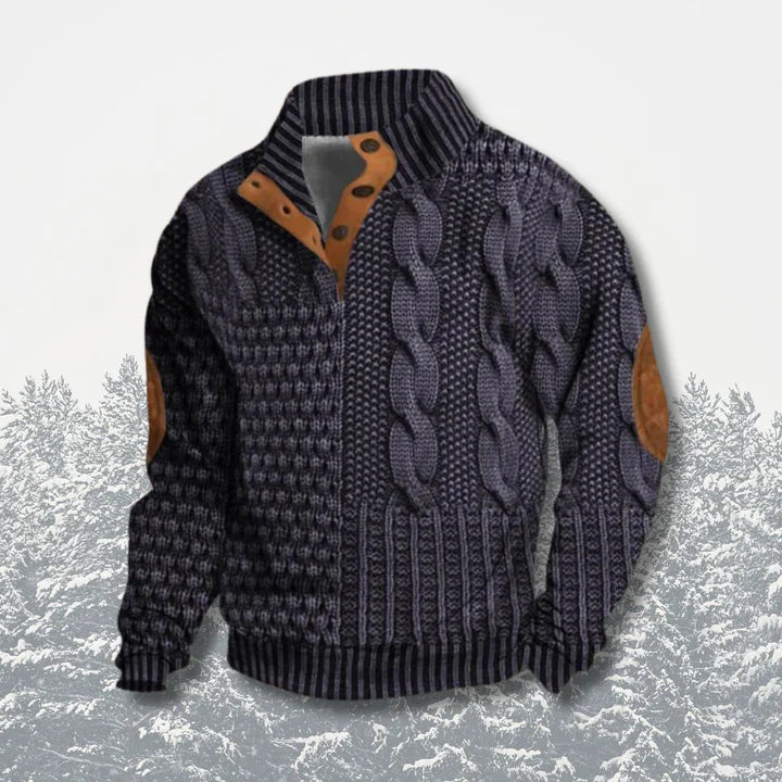 Pull homme tricoté chaud et confortable, parfait pour le quotidien en automne-hiver. Style casual mode masculine.