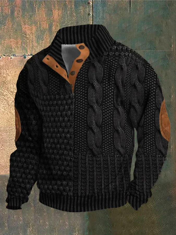 Pull homme tricoté épais et chaud, coupe régulière, confort optimal pour la saison froide. Vêtement hiver.