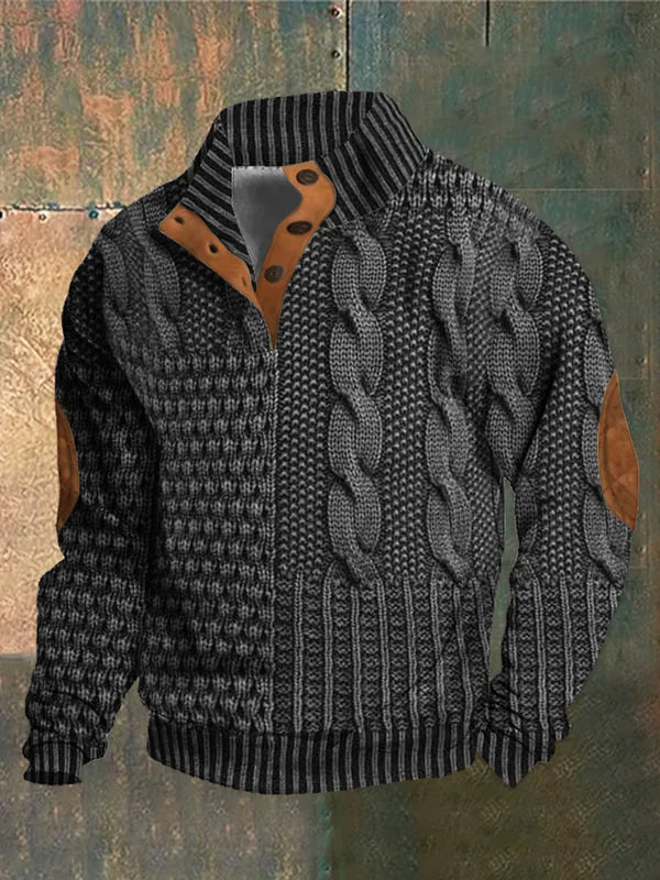 Pull homme tricoté chaud et élégant, idéal pour un look confortable et stylé cet hiver. Vêtement homme.