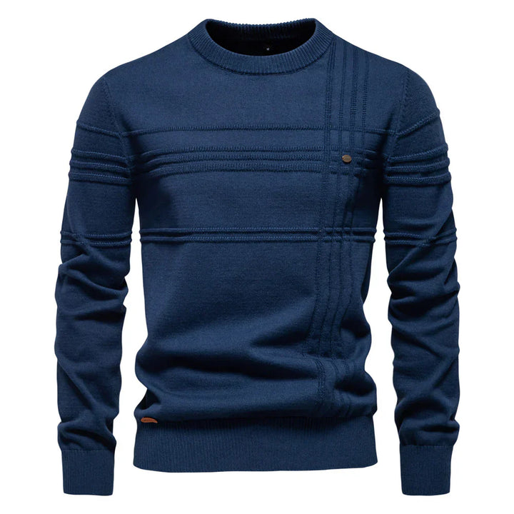 Pull homme tricoté, chaud et élégant.  Modèle beige.  Confort optimal.