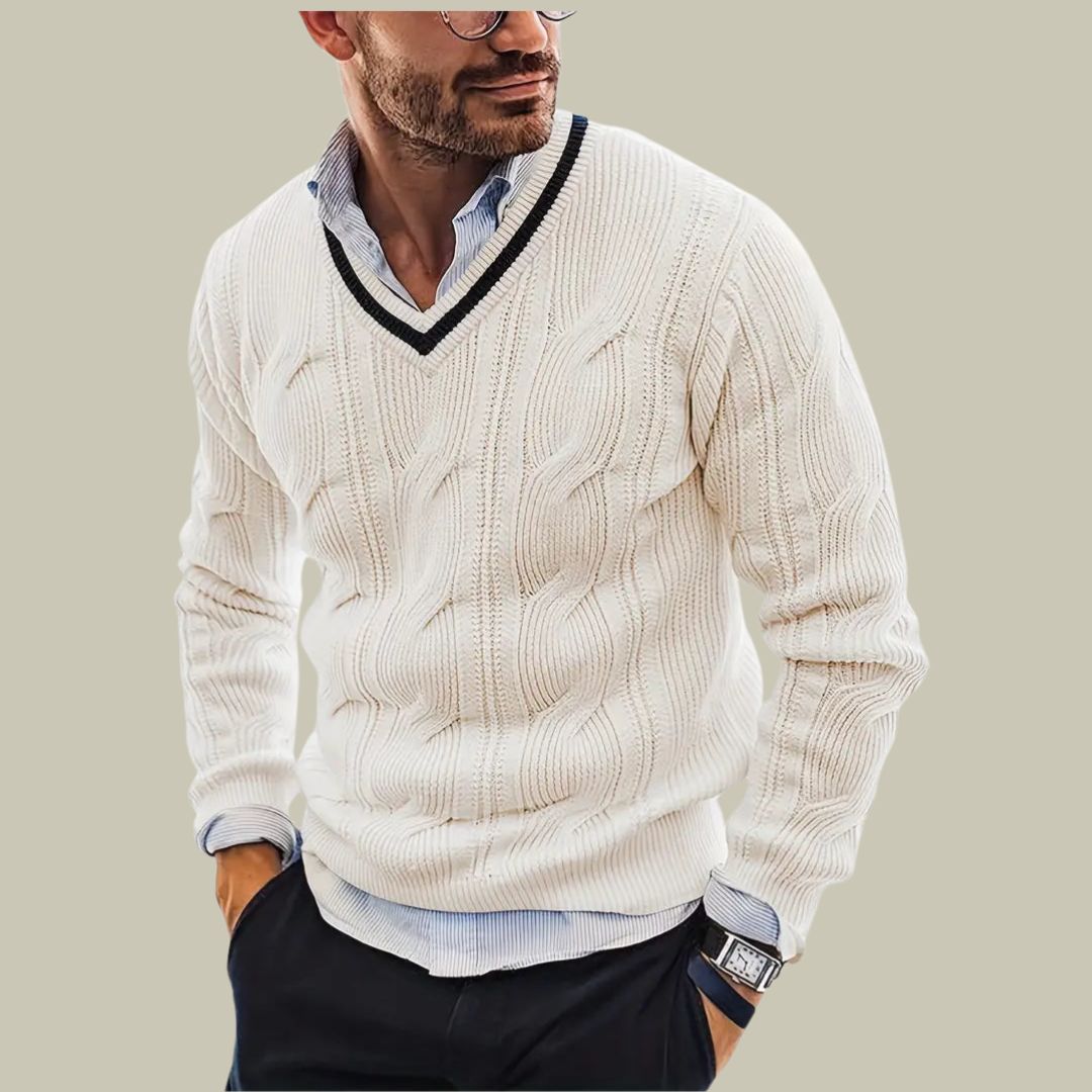 Pull homme tricoté italien, luxe et confort.  Modèle élégant et doux, parfait pour toutes occasions.