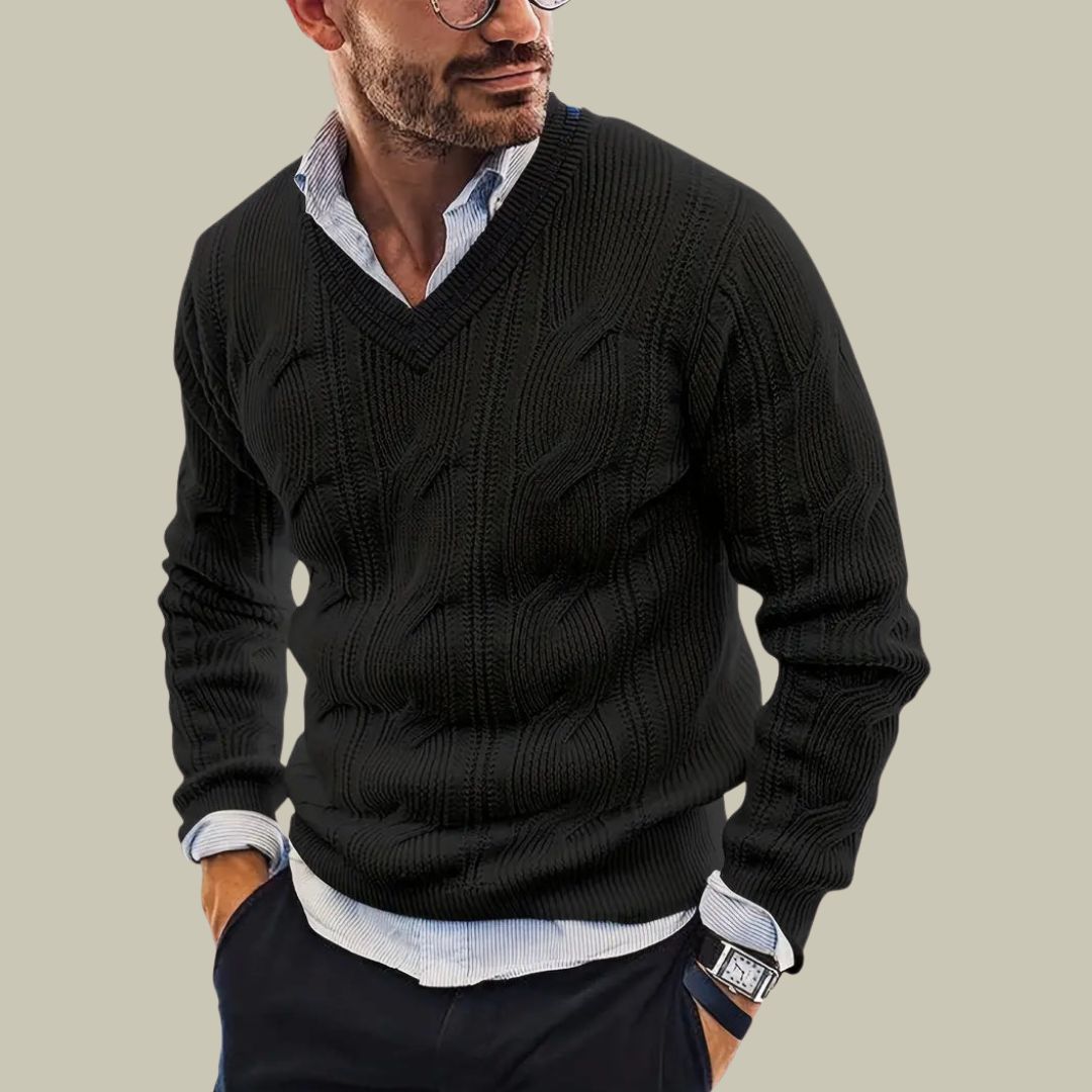 Pull homme tricoté italien, luxe et confort.  Modèle élégant et doux, parfait pour toutes occasions.