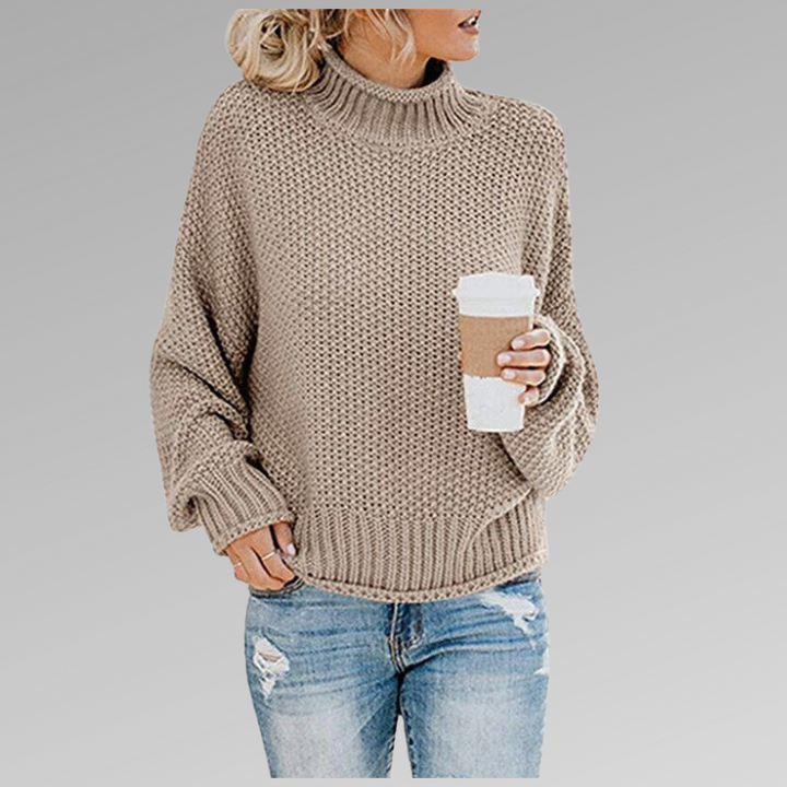 Pull maille chaud, style moderne.  Tricot doux et confortable pour femme.