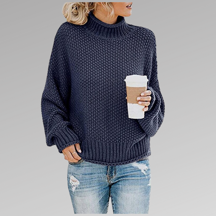 Pull maille chaud, style moderne.  Tricot doux et confortable pour femme.