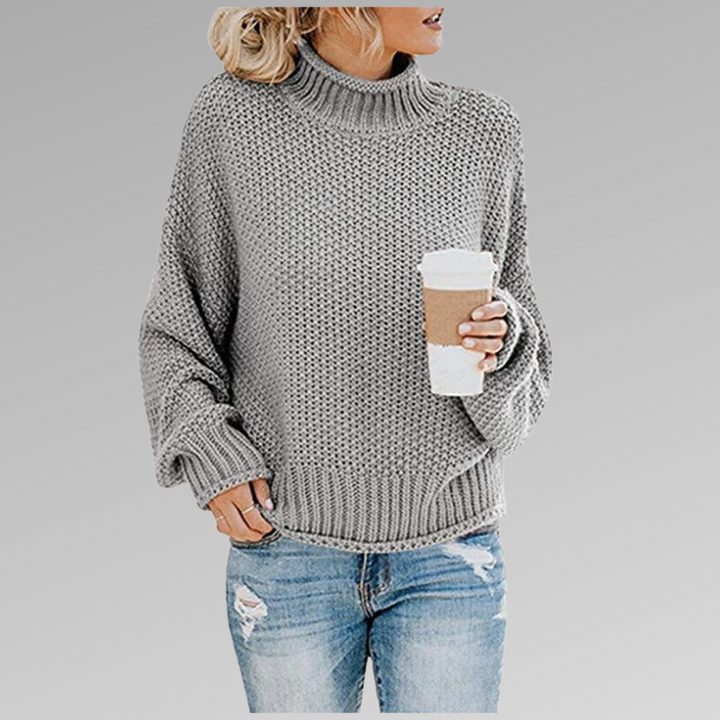 Pull maille chaud, style moderne.  Tricot doux et confortable pour femme.