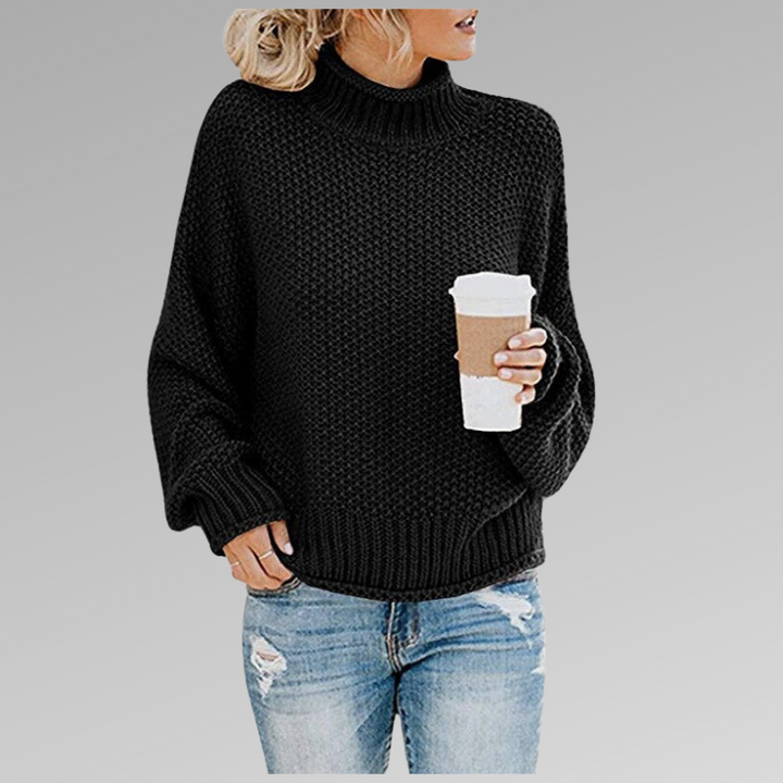 Pull maille chaud, style moderne.  Tricot doux et confortable pour femme.