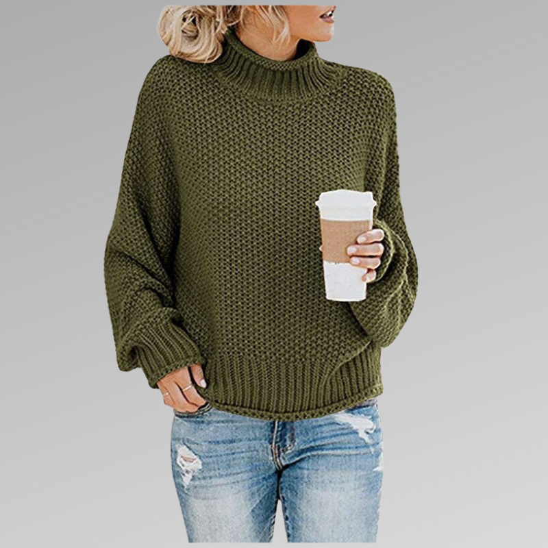 Pull maille chaud, style moderne.  Tricot doux et confortable pour femme.