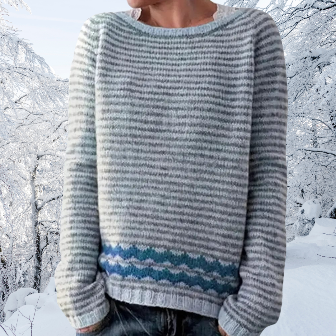 Pull rayé ample femme décontracté, idéal pour un confort chic au quotidien. Manches longues, mode automne.