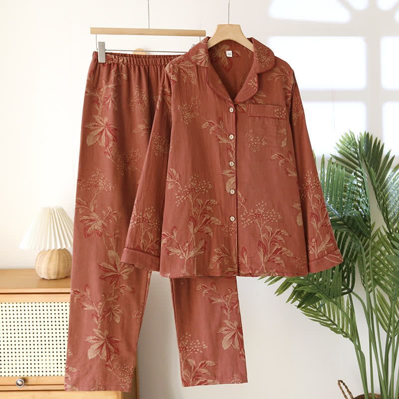 Pyjama femme vintage élégant 2 pièces, doux et respirant. Idéal pour des nuits confortables et stylées.