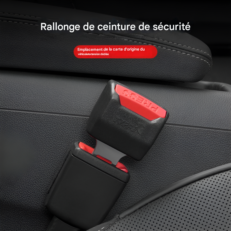 "Rallonges de ceinture de sécurité, lot de 2, offrant confort supplémentaire, vue détaillée avec matériaux plastique et métal