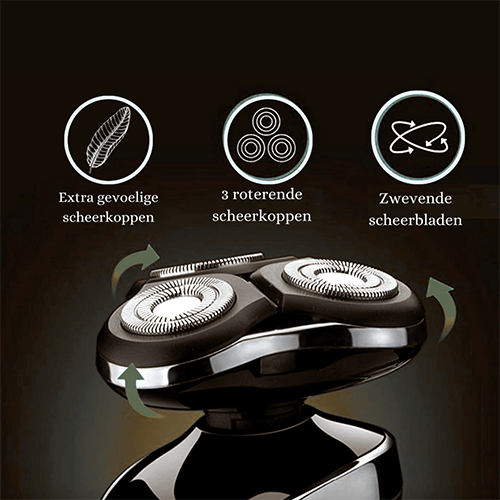 "Rasoir électrique rechargeable élégant, utilisable à sec et humide, design moderne et ergonomique, étanche IPX7."
