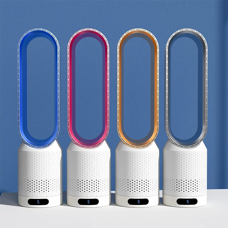 Refroidisseur d'air AirPure 3 en 1, blanc, design moderne, purifie et ionise, rafraîchit avec oscillation 90° et filtre HEPA.