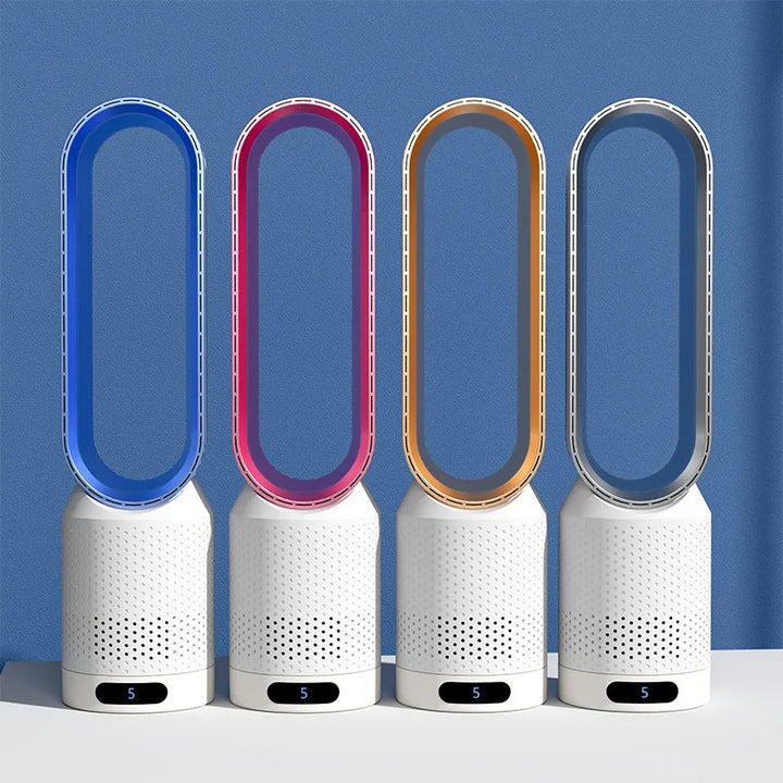 Refroidisseur d'air AirPure 3 en 1, blanc, design moderne, purifie et ionise, rafraîchit avec oscillation 90° et filtre HEPA.
