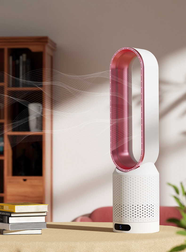 Refroidisseur d'air AirPure 3 en 1, blanc, design moderne, purifie et ionise, rafraîchit avec oscillation 90° et filtre HEPA.
