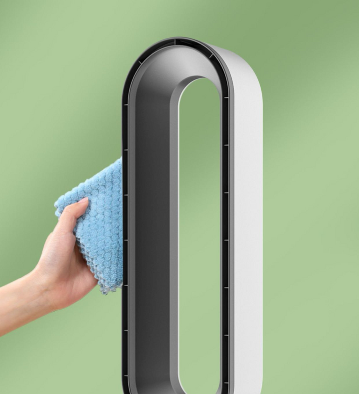 Refroidisseur d'air AirPure 3 en 1, blanc, design moderne, purifie et ionise, rafraîchit avec oscillation 90° et filtre HEPA.