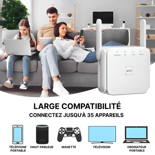 Répéteur WiFi Longue Portée Puissant pour Maison