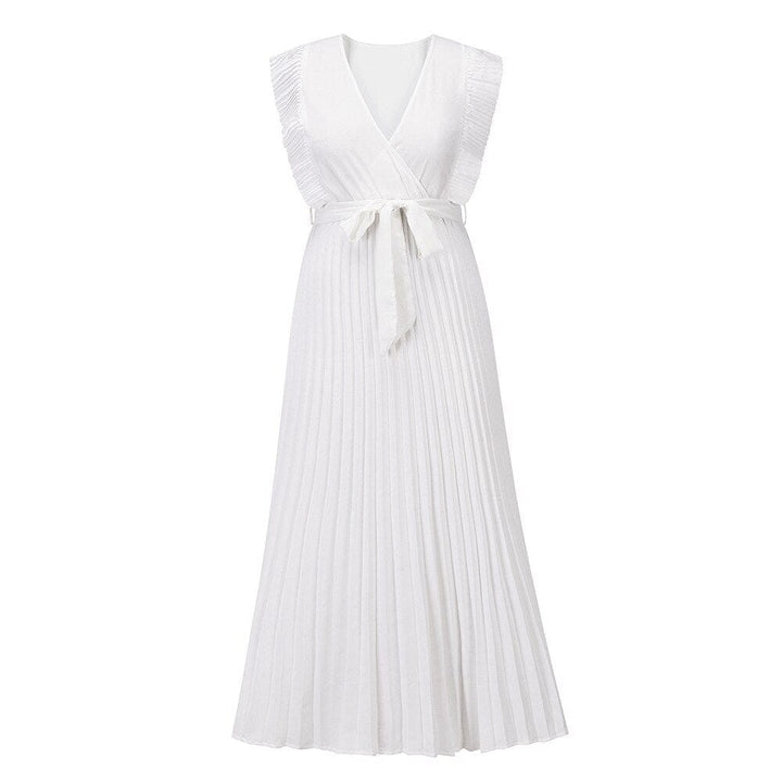 Robe bohème à volants, coupe fluide, volants sur épaules, style chic et élégant, parfaite pour occasions spéciales.