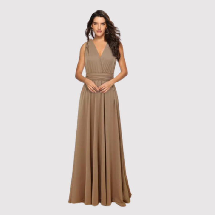 Sublime robe femme Selma cache-cœur, alliant élégance, confort et style chic pour vos événements.