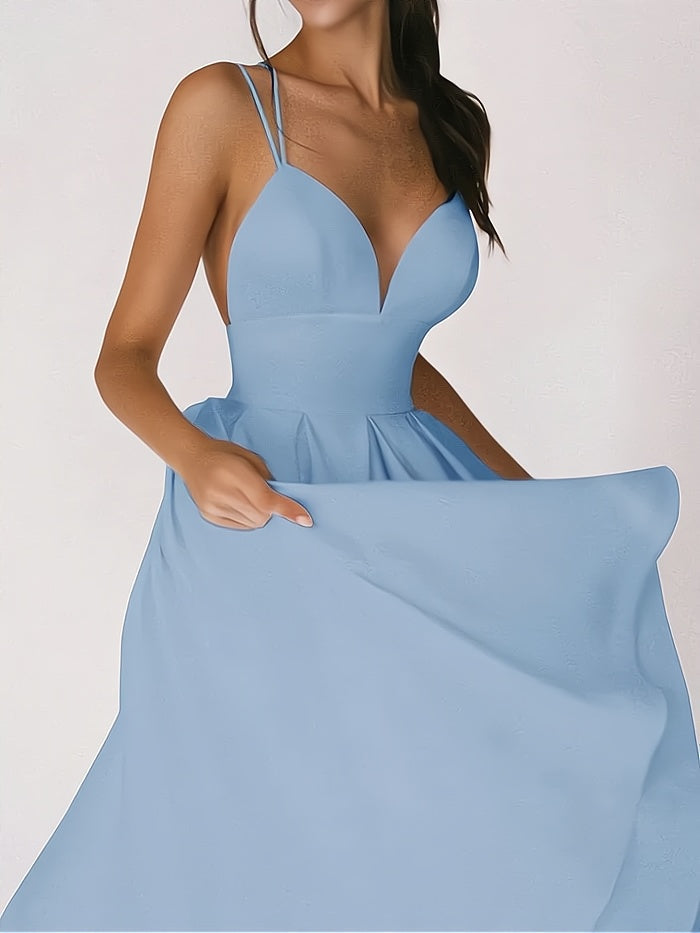 "Robe Charline élégante, col V décontracté, silhouette ajustée pour occasions spéciales, sophistication intemporelle femme"