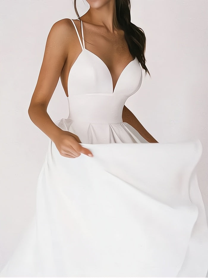 "Robe Charline élégante, col V décontracté, silhouette ajustée pour occasions spéciales, sophistication intemporelle femme"