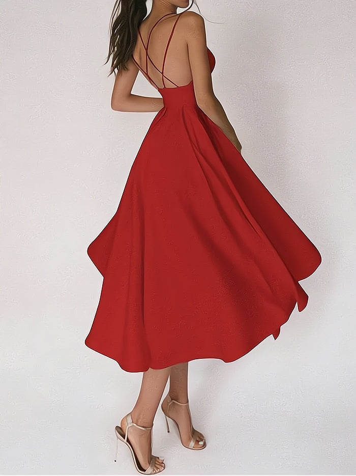 "Robe Charline élégante, col V décontracté, silhouette ajustée pour occasions spéciales, sophistication intemporelle femme"