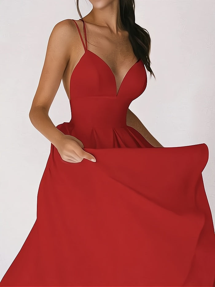 "Robe Charline élégante, col V décontracté, silhouette ajustée pour occasions spéciales, sophistication intemporelle femme"