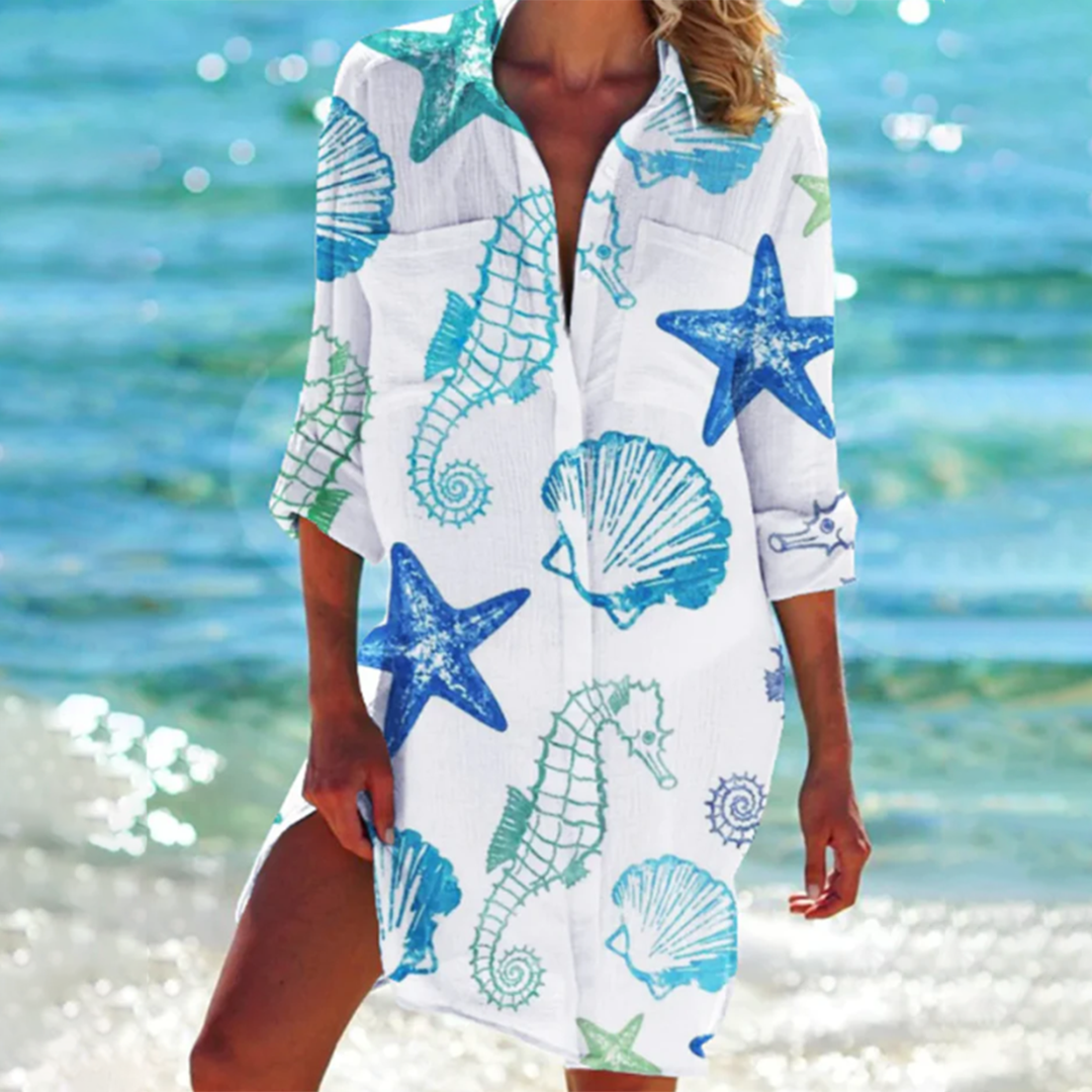 Robe chemise élégante, coupe flatteuse, confort absolu.  Parfait pour le bureau ou les sorties décontractées.