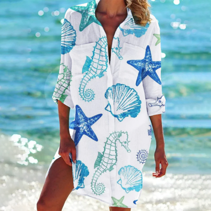 Robe chemise élégante, coupe flatteuse, confort absolu.  Parfait pour le bureau ou les sorties décontractées.
