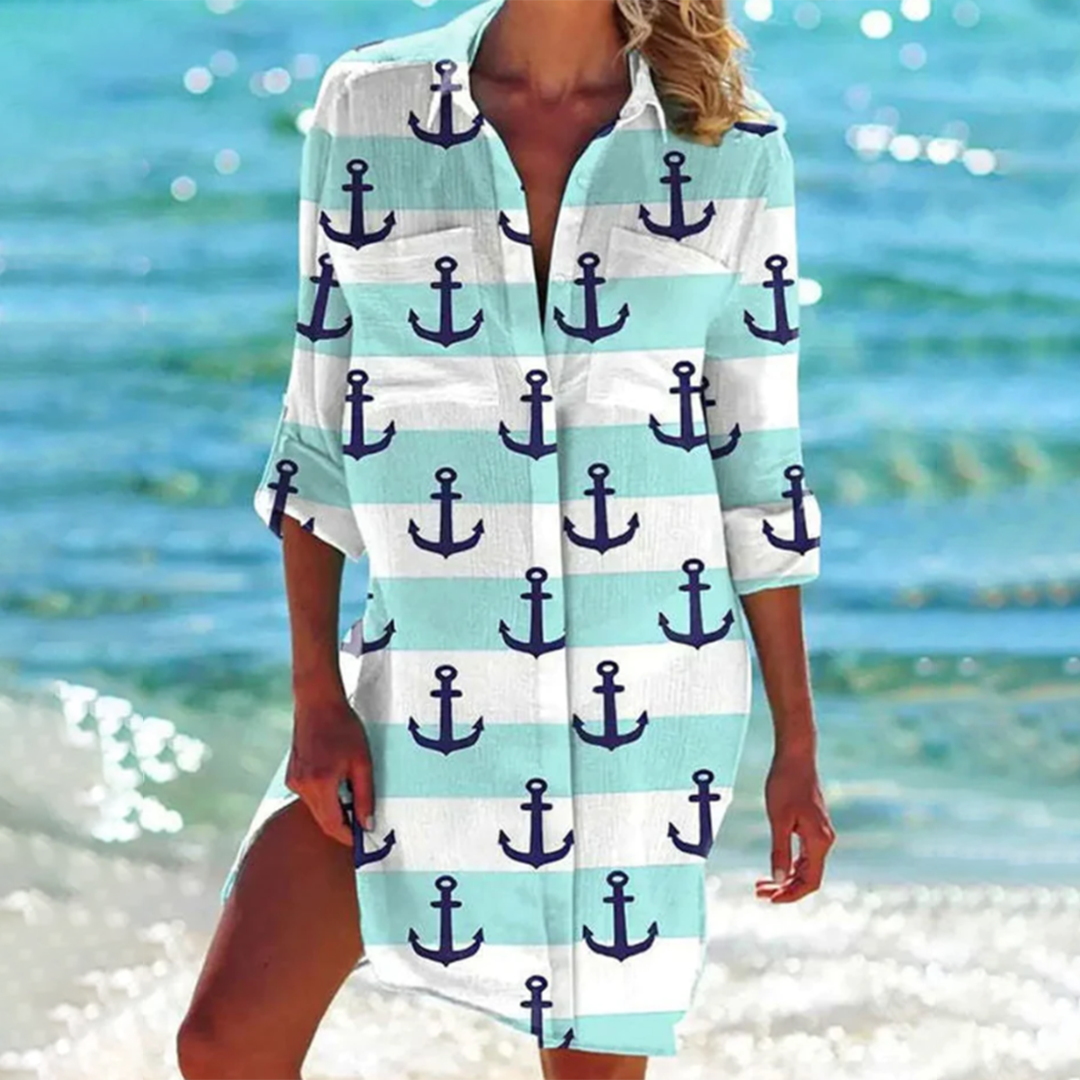 Robe chemise élégante, coupe flatteuse, confort absolu.  Parfait pour le bureau ou les sorties décontractées.