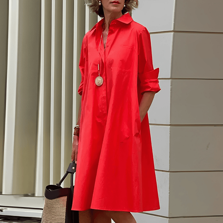 Robe chemise polyvalente femme, style chic et décontracté, idéale pour les occasions d'été.