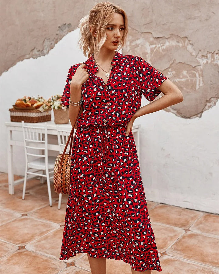 Robe chemise midi élégante et confortable. Coupe fluide, idéale pour toutes occasions.