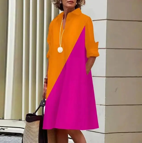 "Robe chemise unie pour femme, élégante et confortable, de couleur noire, taille S-2XL, adaptée à toutes occasions."