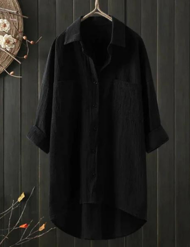 Robe d'été femme, style chemisier décontracté. Vêtement polyvalent pour confort et élégance, parfait pour journées chaudes.