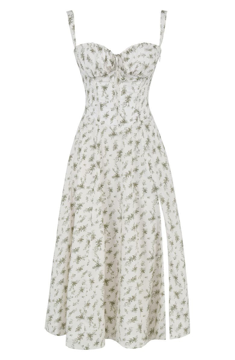 Robe corset midi Kiana élégante, jupe fluide, corsage structurant, féminité raffinée, tenue polyvalente chic pour femmes.