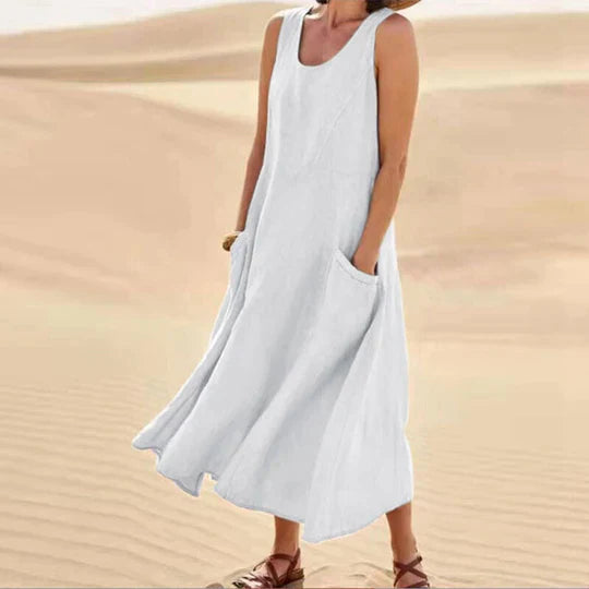 Robe été femme, coupe ample et décontractée, débardeur oversize pour un style moderne et chic.